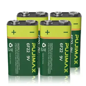 PUJIMAX vendita calda 4 pz 6 f22 torcia batteria al carbonio monouso batteria 9V batteria ecologica per rilevatori di fumo
