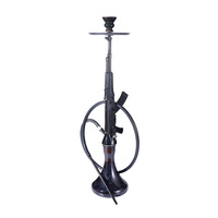 Offre Spéciale vente en gros de luxe résine shisha chicha fumer AK47 pistolet forme narguilé shisha ensemble complet portable narguilé