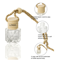 Parfum liquide de voiture unique de luxe bouteille de diffuseur vide de 10ml bouteille de parfum de voiture en bois suspendue