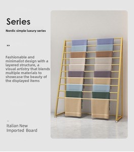 Exhibidor Metálico de <span class=keywords><strong>Boutique</strong></span> en Dorado/Negro/<span class=keywords><strong>Blanco</strong></span> para Protección Contra la Corrosión, Estantes de Piso para Pantalones y Corbatas de Cuero - Product Image 2