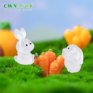 Figurines d'animaux lapin mignon lumineux pour micro-paysage, accessoires de décoration paysagère de <span class=keywords><strong>jardin</strong></span>, petite décoration de bureau de voiture - Product Image 5