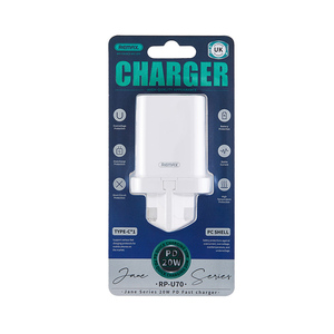 CN EU UK White Type <b>C</b> 20W Fast Mobile Phone PD Charge Wall Charger <b>Adapter</b> RP-U70 Pd Charger RP-U70 - Product Image 3