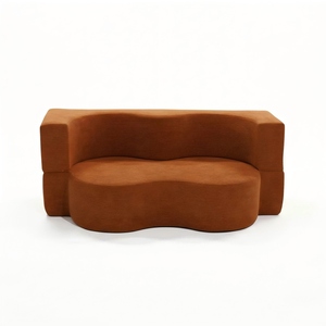 โซฟาผ้าเชนิลล์อเนกประสงค์แบบแยกส่วน, โซฟาเบด 2-in-1 ดีไซน์ทันสมัยปรับได้พร้อมไส้ฟองน้ำ - Product Image 1