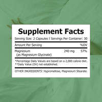 Personnalisation en usine : Complément pour la santé osseuse, Capsules de glycinate de magnésium 240 mg, Capsules pour le soutien du sommeil, Favorise la relaxation musculaire