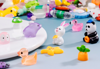 Mixte 100pcs dessin animé jouet résine ferme forêt petite mer créature animaux miniatures pour maison de poupée décoration mini choses figure
