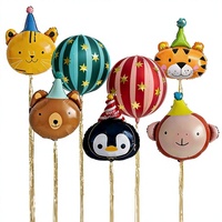 Ballons de fête de cirque pour enfants, ballons rayés et animaux 4D, ensemble de décoration d'anniversaire