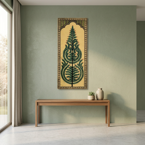 Pintura Tradicional Pattachitra del Árbol de la Vida - Origen Orissa - Decoración Colgante para Interiores de Sala de Estar - Product Image 4