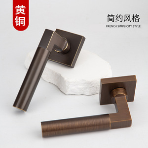 Mei Hong Solid Brass Door Lock CP22-89 Lever Handle Keyless Magnetic Silent Installation For Bedroom Door - Product Image 5