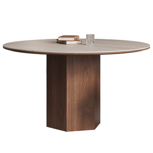 Hiện Đại Phong Cách Retro Rắn Gỗ Bàn Ăn Và Ghế Đặt Hang Đá Đá Tấm Cho Hộ Gia Đình Căn Hộ Cổ Kết Hợp - Product Image 2