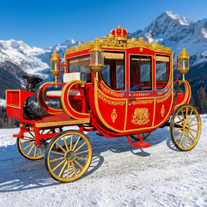 Chariot royal électrique de luxe à 4 roues pour les excursions panoramiques, en promotion pour les célébrations festives et les parcs d'attractions - Product Image 2
