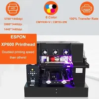 Mesin Cetak Layar Inkjet UV LED SIHAO A3 A4 DTF Resolusi 5760x1440dpi Terhubung USB Otomatis dengan Head Epson/Ricoh Baru Berputar