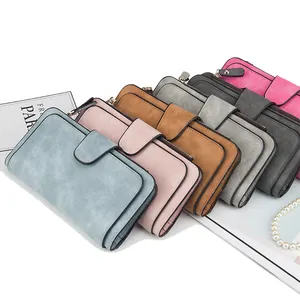 PU Leather Card Holder Phone Checkbook Organizer Zipper Coin Purse Wallet for Women