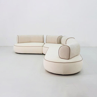 Nouveauté : Canapés de salon design moderne et minimaliste en tissu, semi-circulaires, convertibles et extensibles, ensemble de meubles