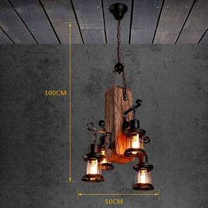 <span class=keywords><strong>Suspension</strong></span> Industrielle <span class=keywords><strong>Vintage</strong></span> en Bois Rétro Loft Lanterne Lustre Lumières Décor Bar <span class=keywords><strong>Suspension</strong></span> Luminaire - Product Image 4