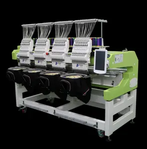 Multi 4 Head Flat Embroidery Machine Computerized Automatic 9 12 15 Needles 4 Heads High speed Embroidery Machine Four Heads