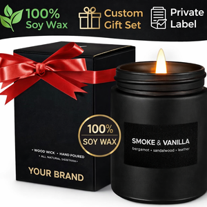 Velas Aromáticas <span class=keywords><strong>de</strong></span> Lujo Hechas a Mano <span class=keywords><strong>en</strong></span> Frascos <span class=keywords><strong>de</strong></span> Vidrio Personalizados, Cera <span class=keywords><strong>de</strong></span> Soya Orgánica <span class=keywords><strong>de</strong></span> Marca Privada para Regalo <span class=keywords><strong>de</strong></span> San Valentín, Aromaterapia - Product Image 1