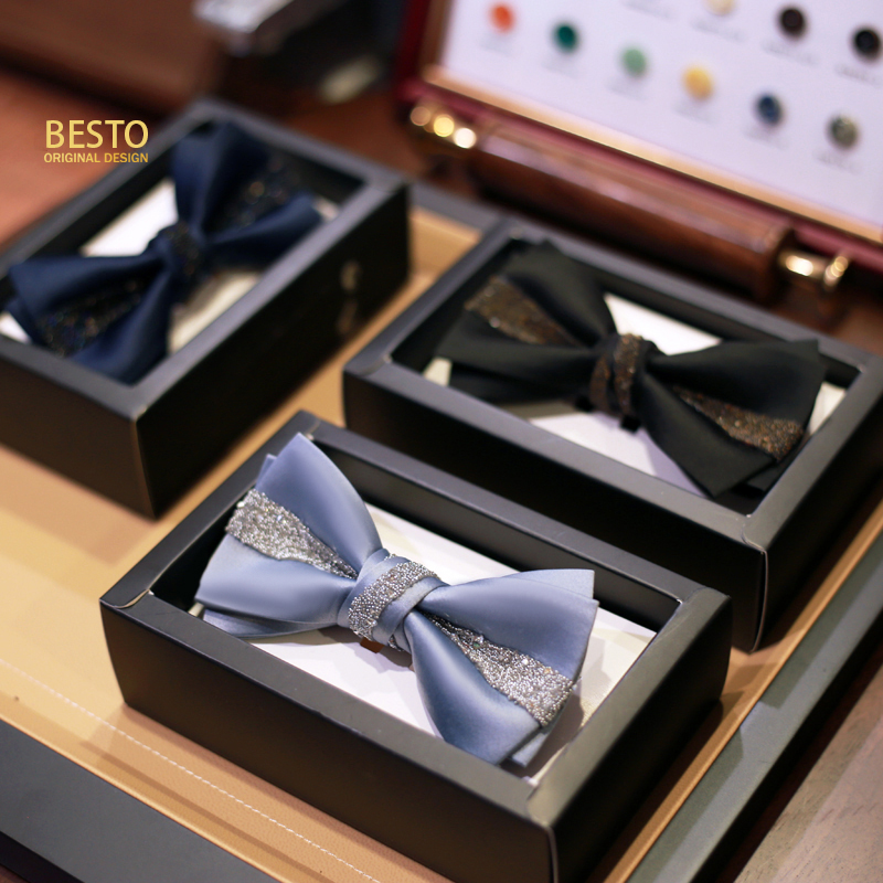 BESTO сверкающий бриллиантовый свадебный подарок для жениха регулируемый галстук-бабочка для вечеринок праздничные ювелирные украшения мужской галстук-бабочка со стразами для вечеринок