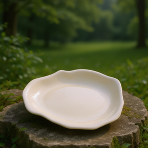 Piatto Piatto Astratto Crema Oyster 23x15cm - Product Image 3