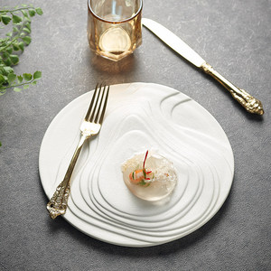 Plato de Cerámica de Alta Calidad Estilo Terraza, Apto para Lavavajillas, Diseño Minimalista, Plato para Cena o Postre, Estilo Occidental, para Hotel - Product Image 3