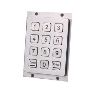 Custom Industrial Waterproof Vandal Proof Metal LED Backlit <strong>Illuminated</strong> <strong>Keypad</strong> With 12 Keys Backlight Metal Keyboard