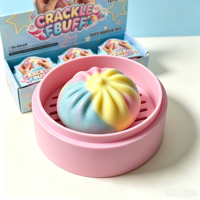 Crackle Mystery Rainbow Squishy Toy Blind Box Squeeze Fidget Toy Crispy Sound Stress Relief Simulation Food Kids Surprise Gift