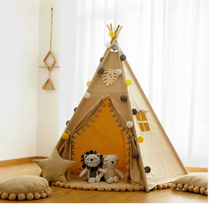 Vente en gros de petites tentes triangulaires en tissu pour enfants peintes à la main DIY Graffiti Playhouses pour extérieur parent-enfant sport jouet <span class=keywords><strong>tipi</strong></span> - Product Image 2