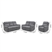 Ensemble de canapés inclinables modernes en similicuir 1+2+3 places, avec fonction manuelle et porte-gobelets, pour salon et mobilier de maison
