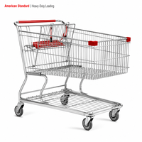 Chariot de supermarché de qualité supérieure en acier durable avec logo personnalisé, style allemand, pour les chaînes de magasins et les épiceries
