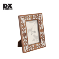 Bingkai Foto Kayu Motif Daun Bunga Vintage DX Designs 4x6 5x7 8x10 Inch, Bingkai Gambar Boho Buatan Tangan untuk Hiasan Rumah
