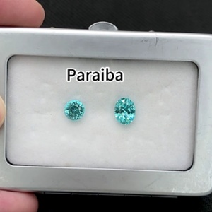 อัญมณีเมสซี่ ขนาด 3 มม.~10 มม. รูปทรงกลม พาราอิบา ผลิตในห้องปฏิบัติการ สำหรับทำเครื่องประดับ - Product Image 2