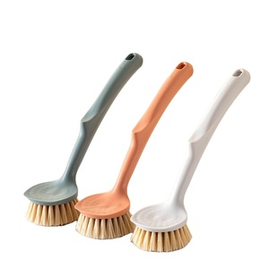 Zenidoo Eco-Friendly Plastic Handle Wire Kitchen <b>Scrubbing</b> Brush Silicone Bristles for Non-Stick Oil Plant Hair Removal Cleaning - Product Image 1