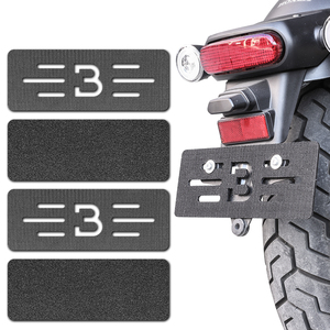 Portador <span class=keywords><strong>de</strong></span> placa <span class=keywords><strong>de</strong></span> matrícula <span class=keywords><strong>de</strong></span> motocicleta fácilmente montable sin marco y equipado con cinta adhesiva fuerte para una colocación segura - Product Image 3