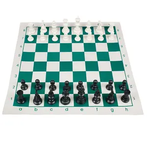Professional Leather Travel International Chess Roll Up Board Game Set