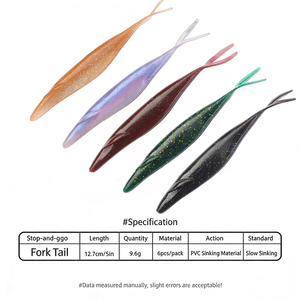 Leurre souple HOWELL Fork Tail, appât souple <span class=keywords><strong>de</strong></span> style américain pour eau salée et eau douce, pour le bar, le <span class=keywords><strong>poisson</strong></span> mandarin, le culter, le <span class=keywords><strong>poisson</strong></span> jaune - Product Image 2
