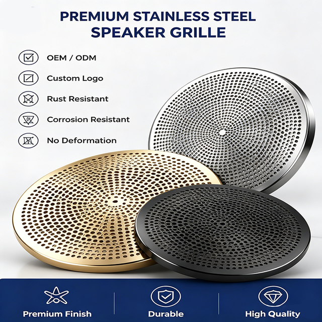 Chemical Etching 304 Stainless Steel Car Speaker Mesh Punching Bluetooth Speaker Grille OEM ODM