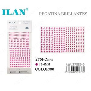 Adesivi con strass ILAN 3-6 mm rosa semisferici circa 275 pezzi Colore 06 - Product Image 3