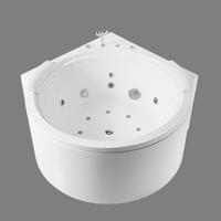 Baignoire d'angle autoportante moderne en fibre de verre acrylique pour 2 personnes, avec jets de spa hydro-massants écologiques, garantie 3 ans, idéale pour appartement