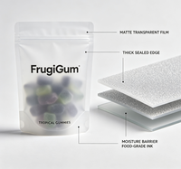 Op maat gemaakte bedrukte gummy snoep stand-up pouch hersluitbare ziplock verpakkingstas