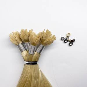 Extensions de cheveux européens Remy en gros, 100g, couleur claire, pointe Y, ondulations naturelles, kératine, double trame, cheveux humains - Product Image 2