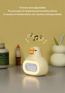Cartoon Alarm <b>Clock</b> Auto Set Wall <b>Clock</b> Plastic Quartz Design <b>for</b> Living Room Single Face Needle Display - Product Image 6