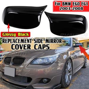 Cubierta de Espejo Retrovisor Negro Brillante para BMW E60 E61 2003 2004 2005 2006 2007 2008, Repuesto de Tapas para Espejos Laterales - Product Image 1