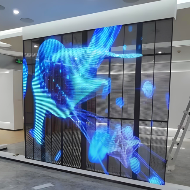 Full Color Ultra Thin 92% High Transparency Waterproof Led Screen Display P3.9 P7.8 Transparent Video Wall for Glass Window