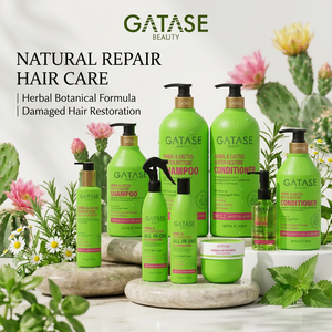 Ensemble shampoing et après-shampoing réparateur aux fleurs de cactus, soin hydratant pour <span class=keywords><strong>cheveux</strong></span> secs et abîmés - Product Image 1