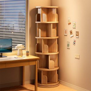 Étagère de rangement multifonctionnelle en bois massif moderne, rotative à 360 degrés, à 8 niveaux, pour livres et photos, idéale pour la maison, le bureau et la <span class=keywords><strong>chambre</strong></span> à coucher (vente en gros) - Product Image 3