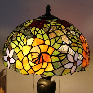 LongHuiJing 12Inch Handmade LED Tiffany Style Stained Glass Dome Desk <b>Lamp</b> E26 <b>Base</b> Simple Flexible AC Study Bedroom Decoration - Product Image 2