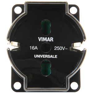 Vimar <b>Universal</b> <b>Socket</b> 16A 250V Black Plug In Application - Product Image 1