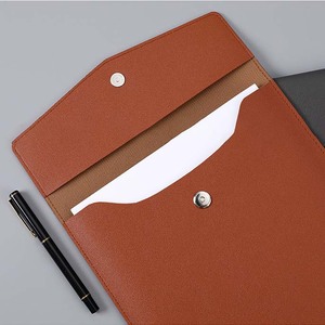 A4 tập tin túi da kinh doanh văn phòng tài liệu tập tin thư mục lưu trữ túi da xách tay PU da không thấm nước cặp - Product Image 5