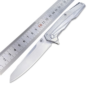 Cuchillo Plegable HUAAO F228 1368, Totalmente de Acero, para Camping y Senderismo, Hoja de Acero 8Cr13Mov, Mango de Acero Inoxidable 420, 57-59HRC, 110g - Product Image 6