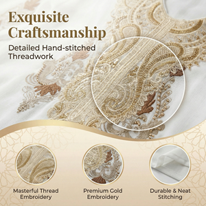 Robe modeste brodée ivoire pour la collection d'occasions en plein air - Product Image 2