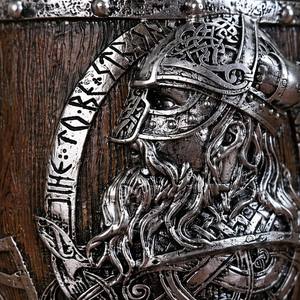 Medieval Viking Dragon Handle Beer <strong>Mug</strong> WJA13 Stainless Steel <strong>Large</strong> Capacity Warrior Marius Pattern Beer Cup Home Decoration - Product Image 4
